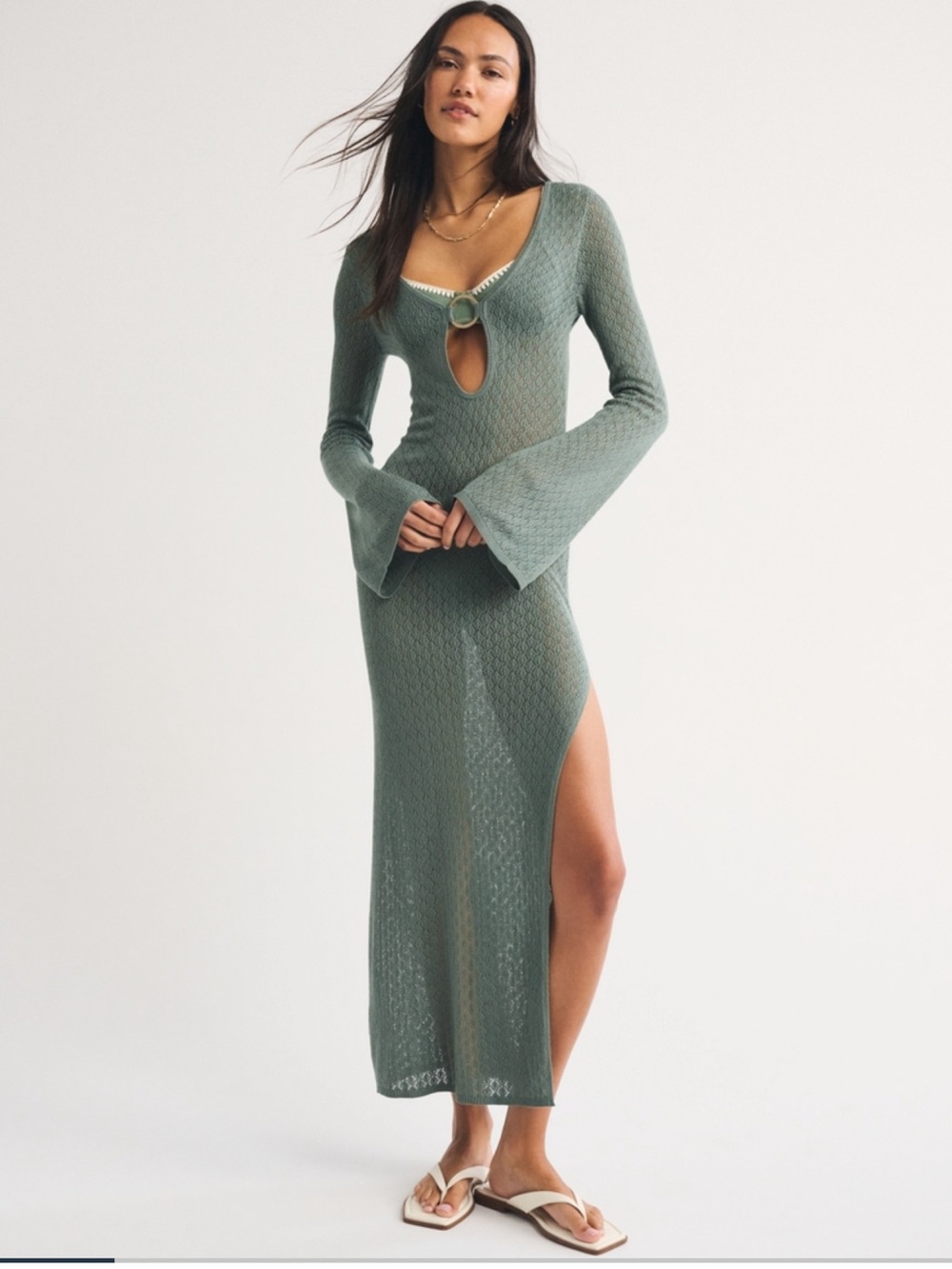 Crochet Style Maxi Dress Swim Coverup-
